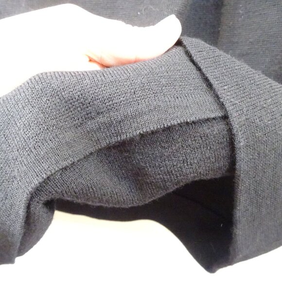 VTG Italian Merino Wool Pencil Skirt Black Knee Length Giancarlo Ferranti Size M - Picture 4 of 6